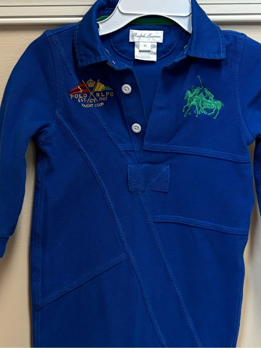 Ralph Lauren Long Sleeve Infant Boy Cotton Coverall Size 9 M